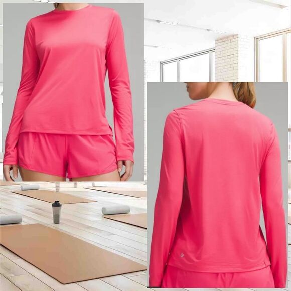 Lululemon Ultralight Hip-Length Long-Sleeve Shirt glazed pink size 4 NWT - Picture 2 of 6